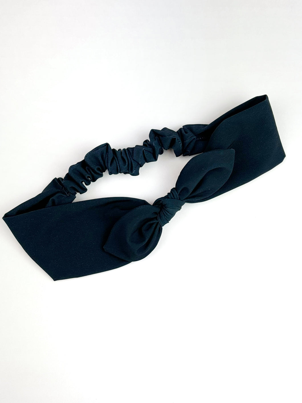 Stretch Back Headband with Bow | Black | One Size Fits Most