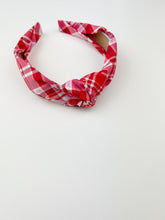 Load image into Gallery viewer, Knotted Headband | Sweetheart Plaid
