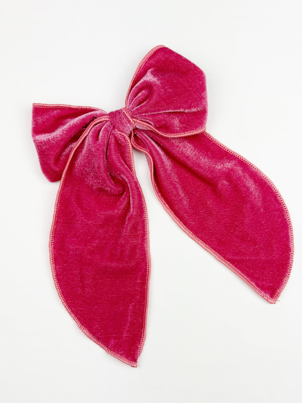 Maeve | Rose Velvet | Party Bow | Right Clip