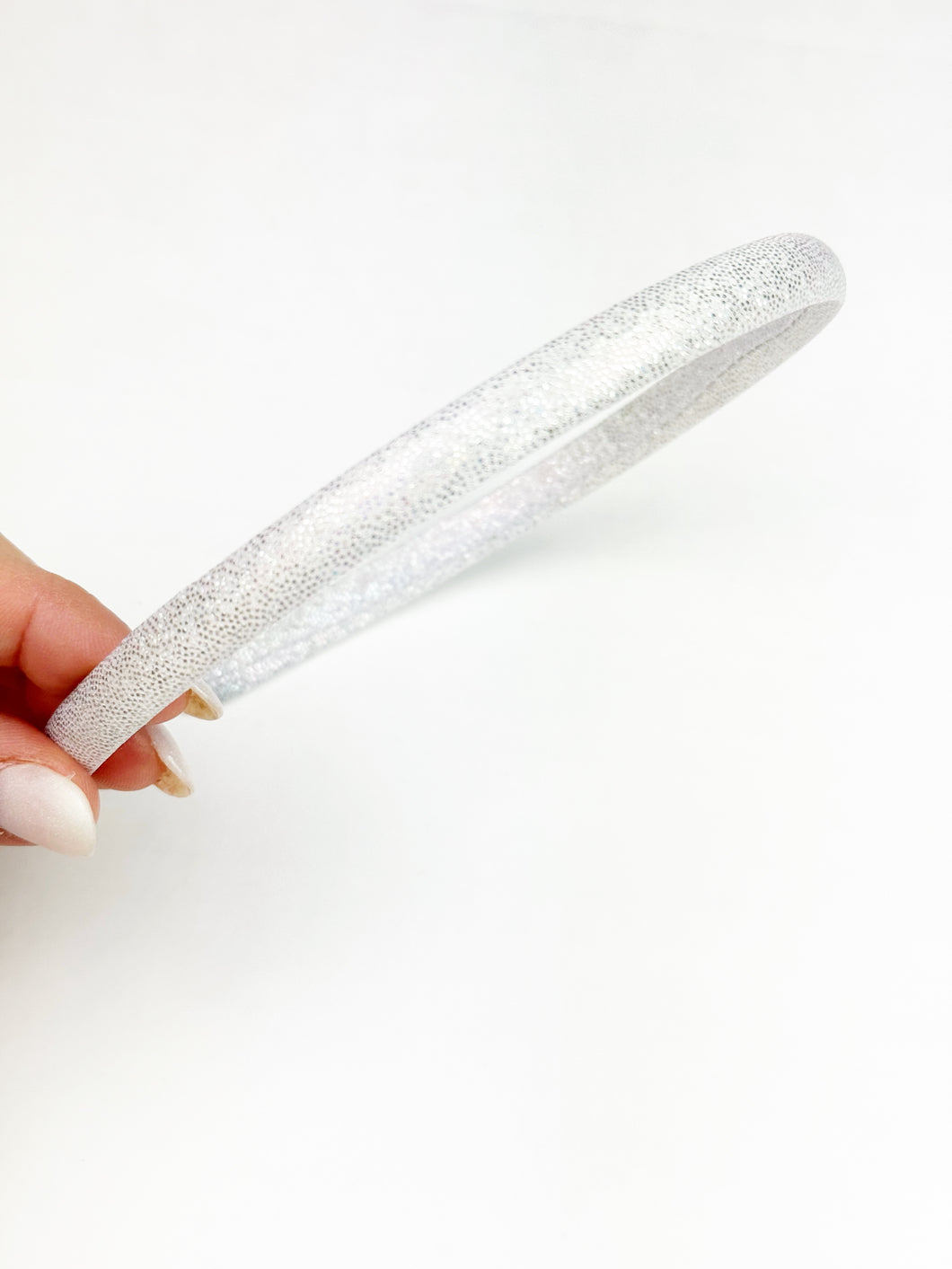 Skinny Headband | White Shimmer