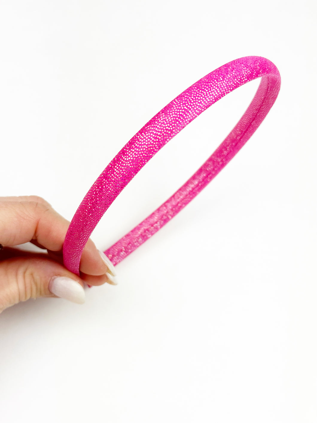 Skinny Headband | Hot Pink Shimmer