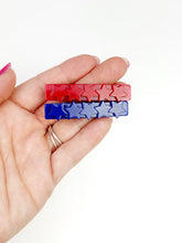 Load image into Gallery viewer, Bar Clip Set | Red and Blue Star
