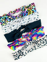 Load image into Gallery viewer, Stretch Back Headband with Bow | Neon Leopard | One Size Fits Most {PRE-ORDER}
