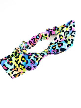 Load image into Gallery viewer, Stretch Back Headband with Bow | Neon Leopard | One Size Fits Most {PRE-ORDER}
