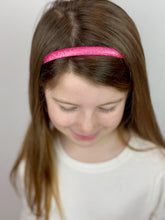 Load image into Gallery viewer, Skinny Headband | Hot Pink Shimmer
