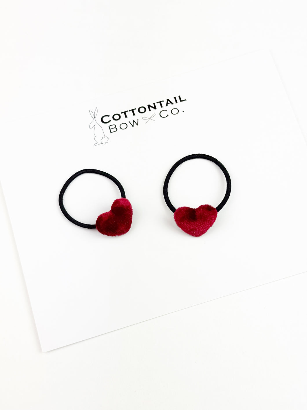 Pigtail Set | Red Velvet Heart (Elastic)